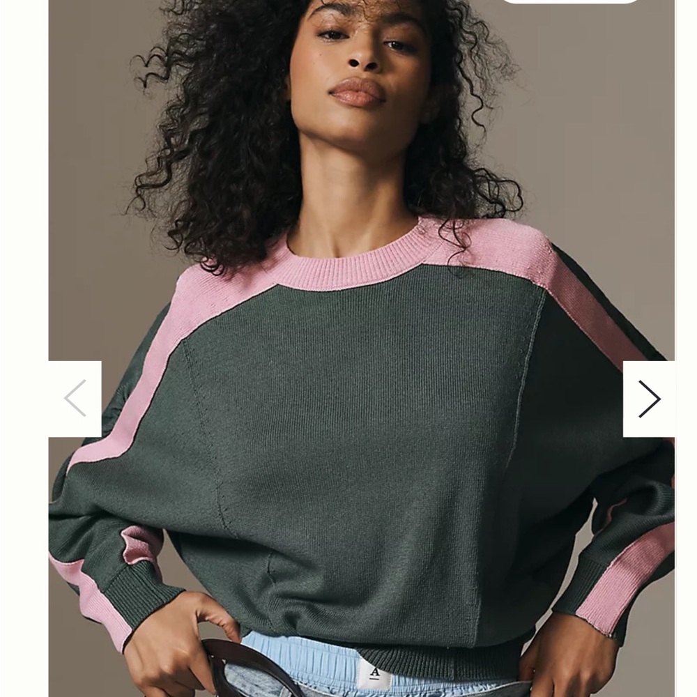 Anthropologie MAEVE Dolman Sleeve Crew-Neck Color-Blocked Sweater Size M
